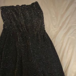 Strapless Sparkly Straight Leg Jumpsuit